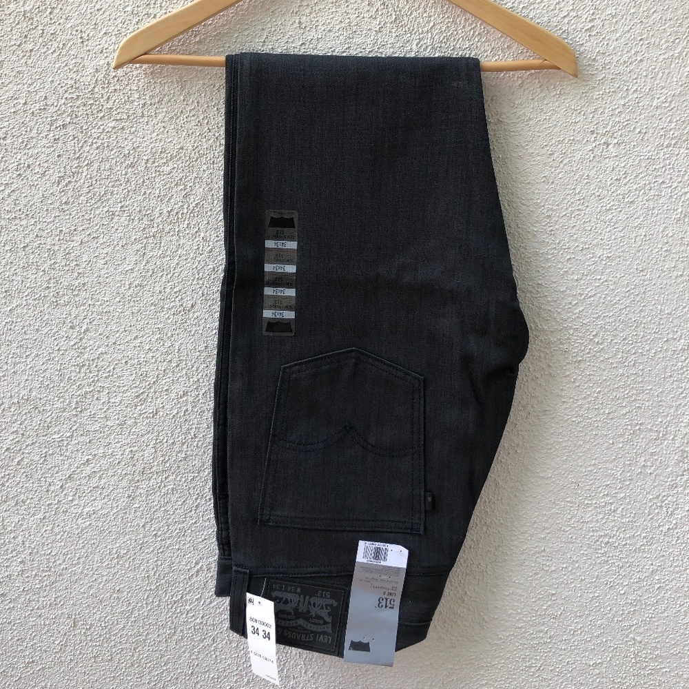 NWT Levi's 513 Slim Straight Line 8 Jeans Gray